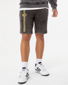 Vegas Royalty Grand Prix Mineral Wash Fleece Shorts