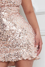 Load image into Gallery viewer, Vegas Royalty Sequin Mini Dress