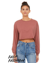 Load image into Gallery viewer, Women&#39;s Cropped Long Sleeve Tee
